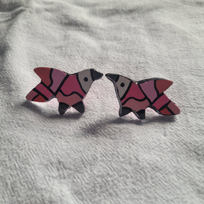 Pink Monochrome Pajaro Earrings