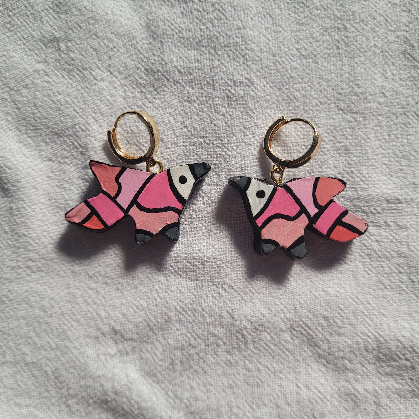 Pink Monochrome Pajaro Earrings