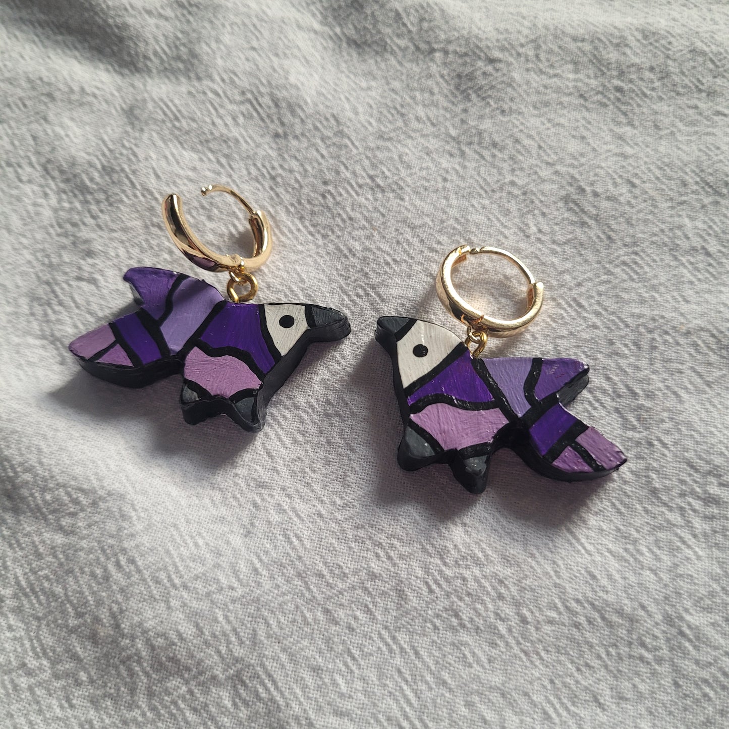 Purple Monochrome Pajaro Earrings