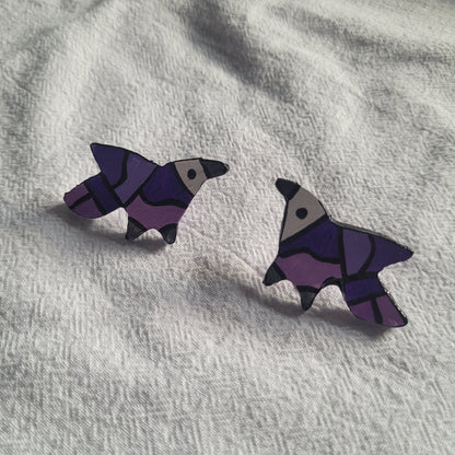 Purple Monochrome Pajaro Earrings